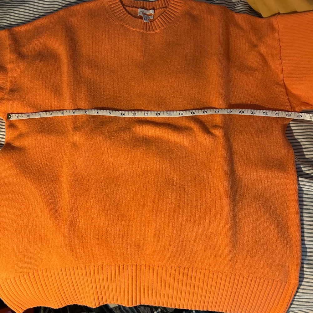 COS 100% Cashmere Relaxed Oversized Knit Sweater Coral Orange size Large - Picture 7 of 7